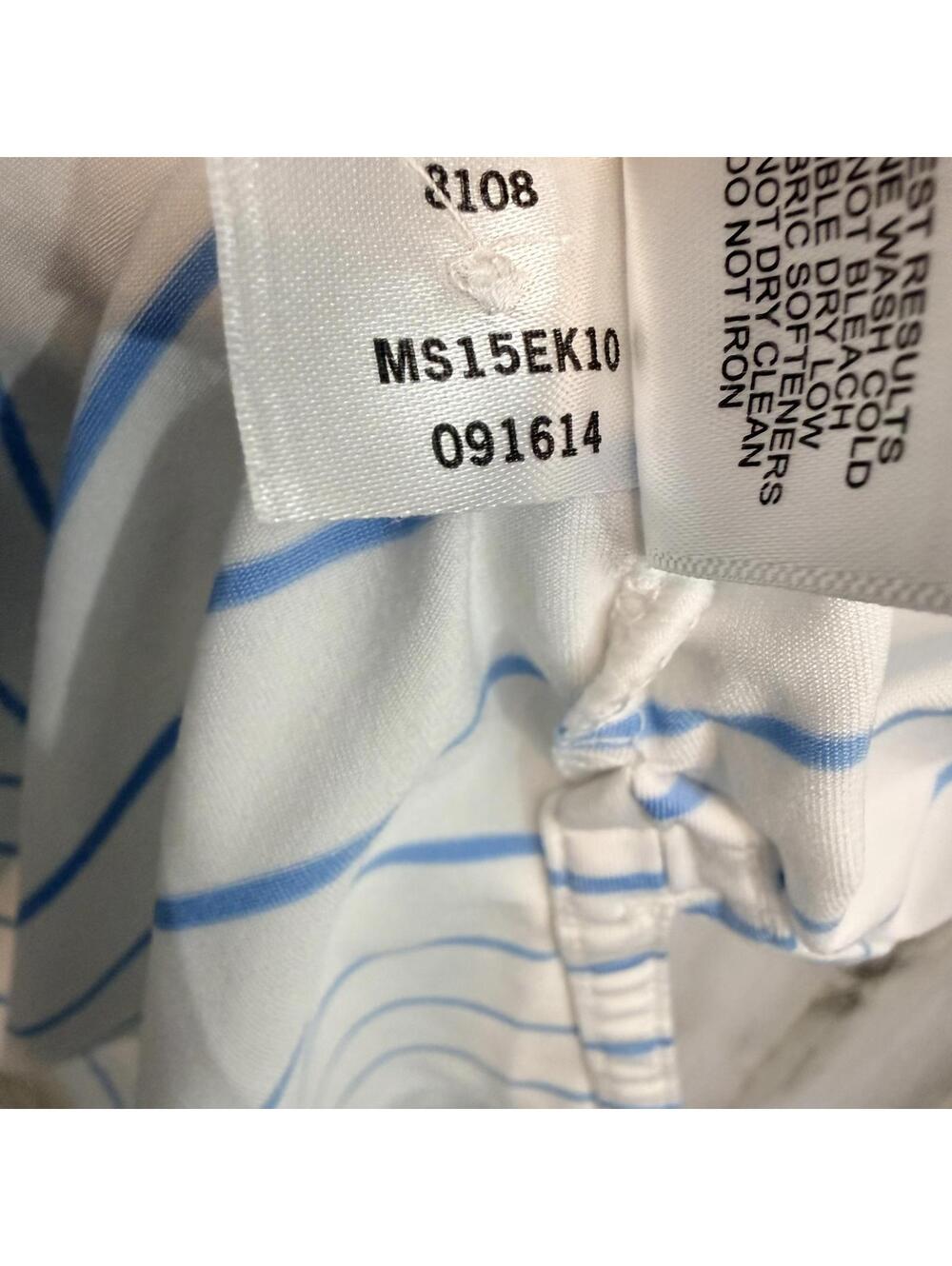 Peter Millar Polo Shirt Men's XL White Blue Stripe Performance Transmiss Logo - Picture 5 of 14